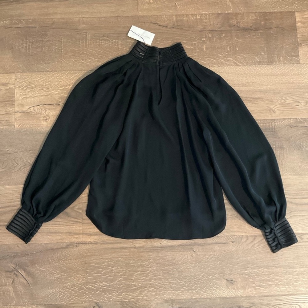 Veronica Beard Janvi black mock turtleneck blouse, 2 - Picture 5 of 10